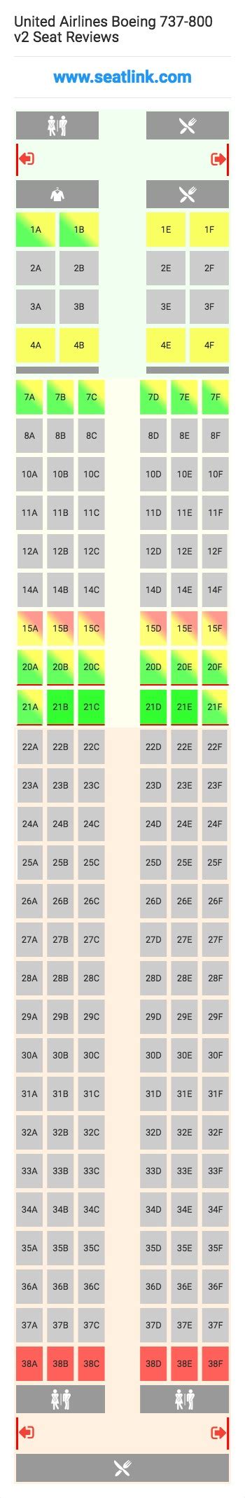 united boeing 737 800 seat map.